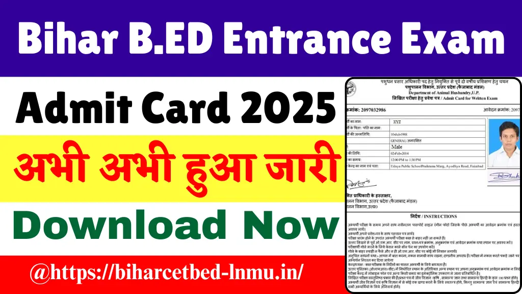 Bihar B.ED Entrance Exam Admit Card 2025 Out