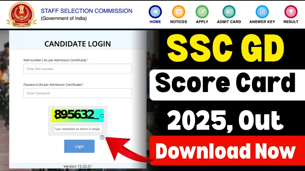 SSC GD Score Card 2025 OUT